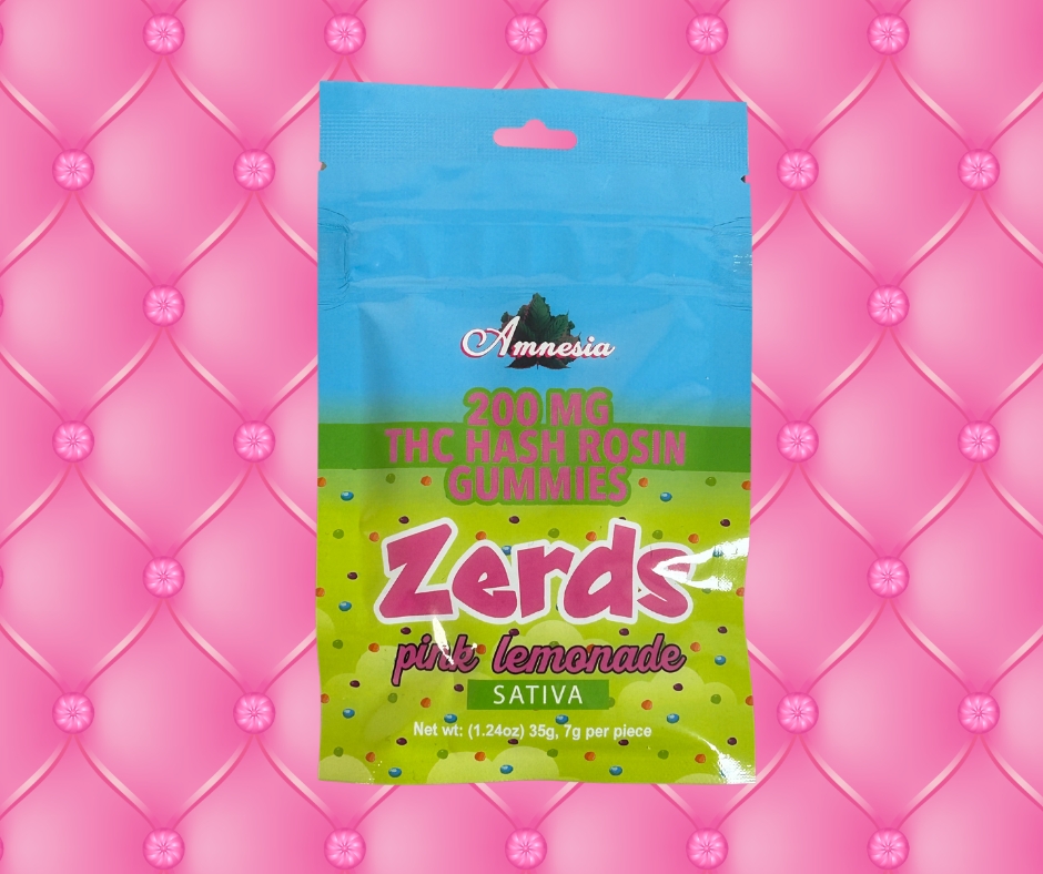 Zerds - 200mg Hash Rosin Gummies - Pink Lemonade