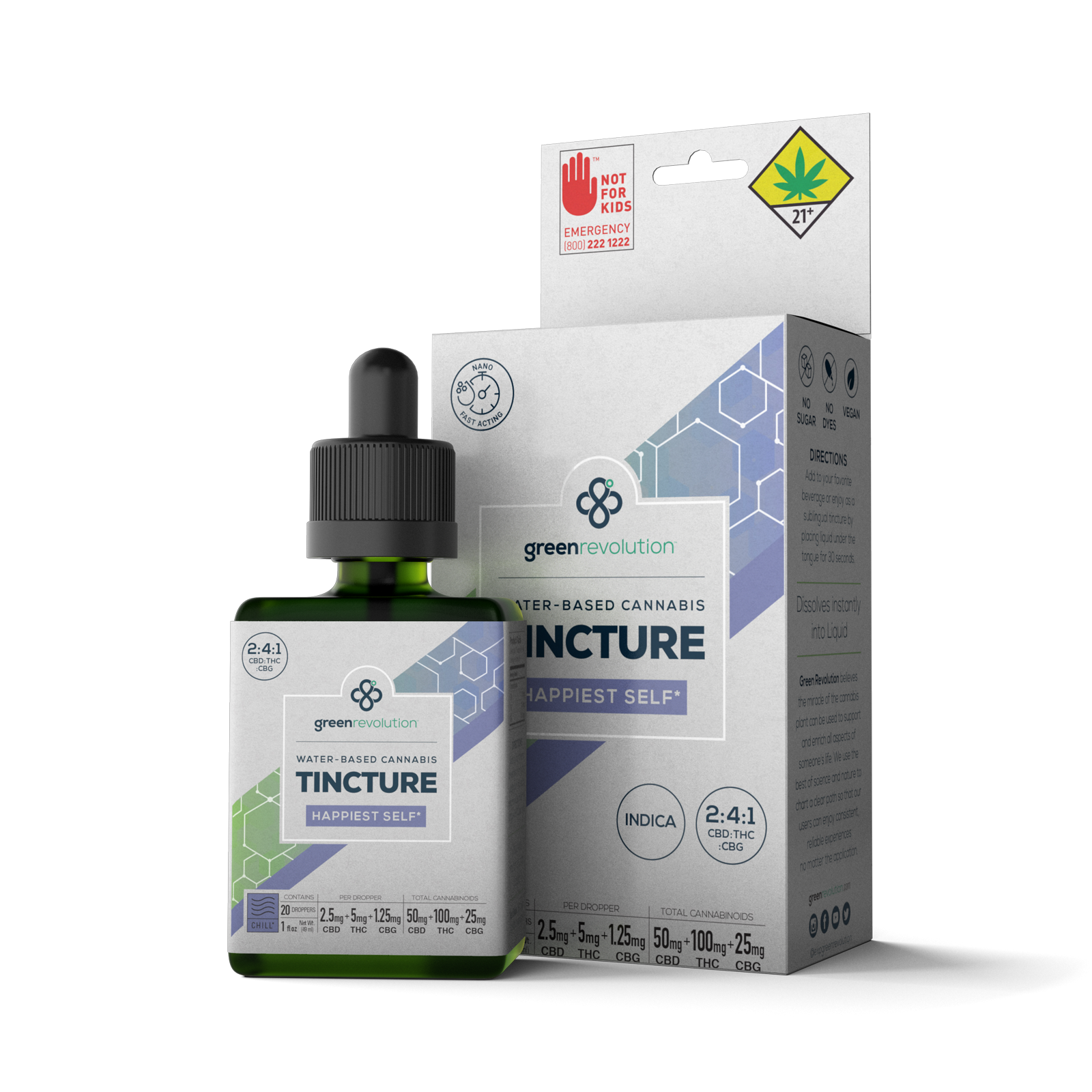 Happiest Self  1:1:1:1 Water Based Tincture | 1oz