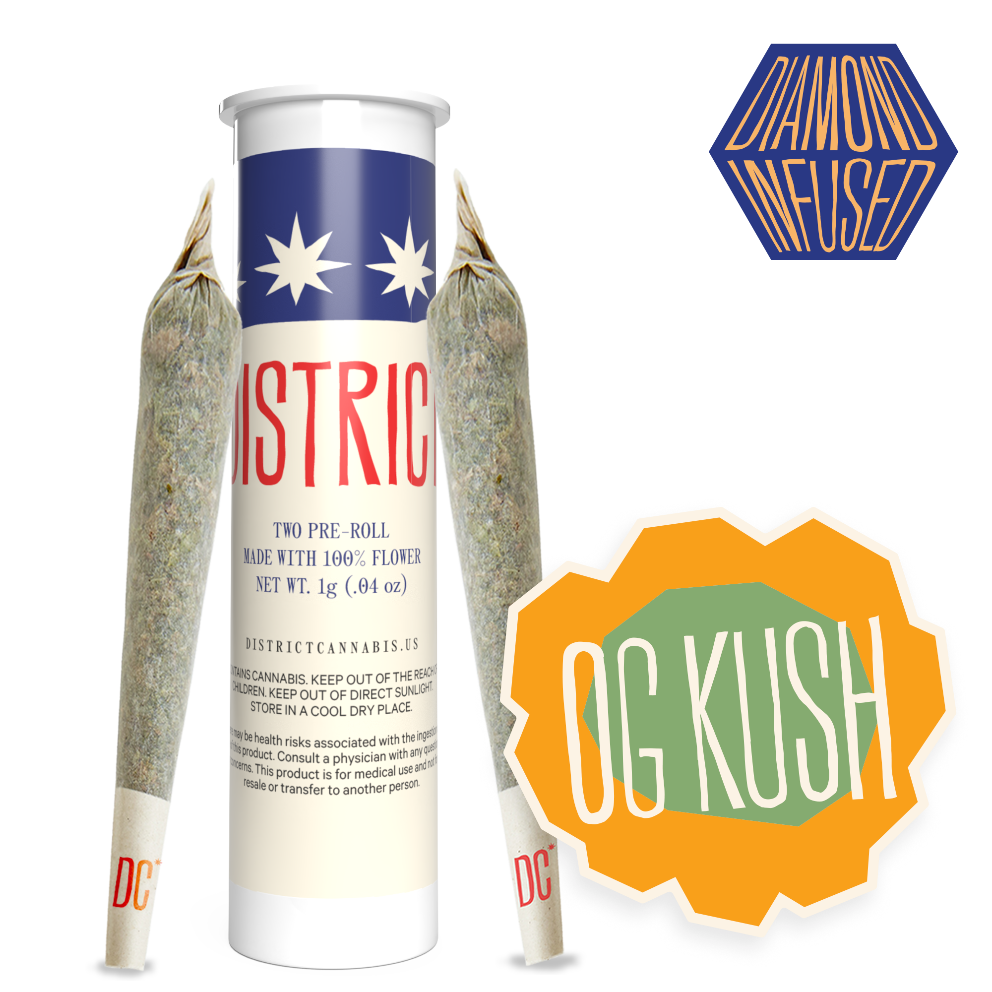 OG Kush Diamond Infused Pre-Roll Pack (2ct)