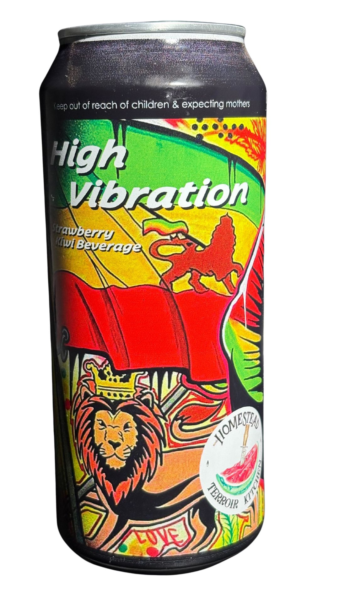 Homestead Brewery - THC Soda - High Vibration - 16 fl oz - 10 MG - Strawberry Kiwi