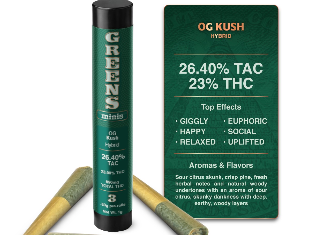 Greens | OG Kush | Pre-Roll | 1g | 3pk by Greens - pre-rolls cannabis product