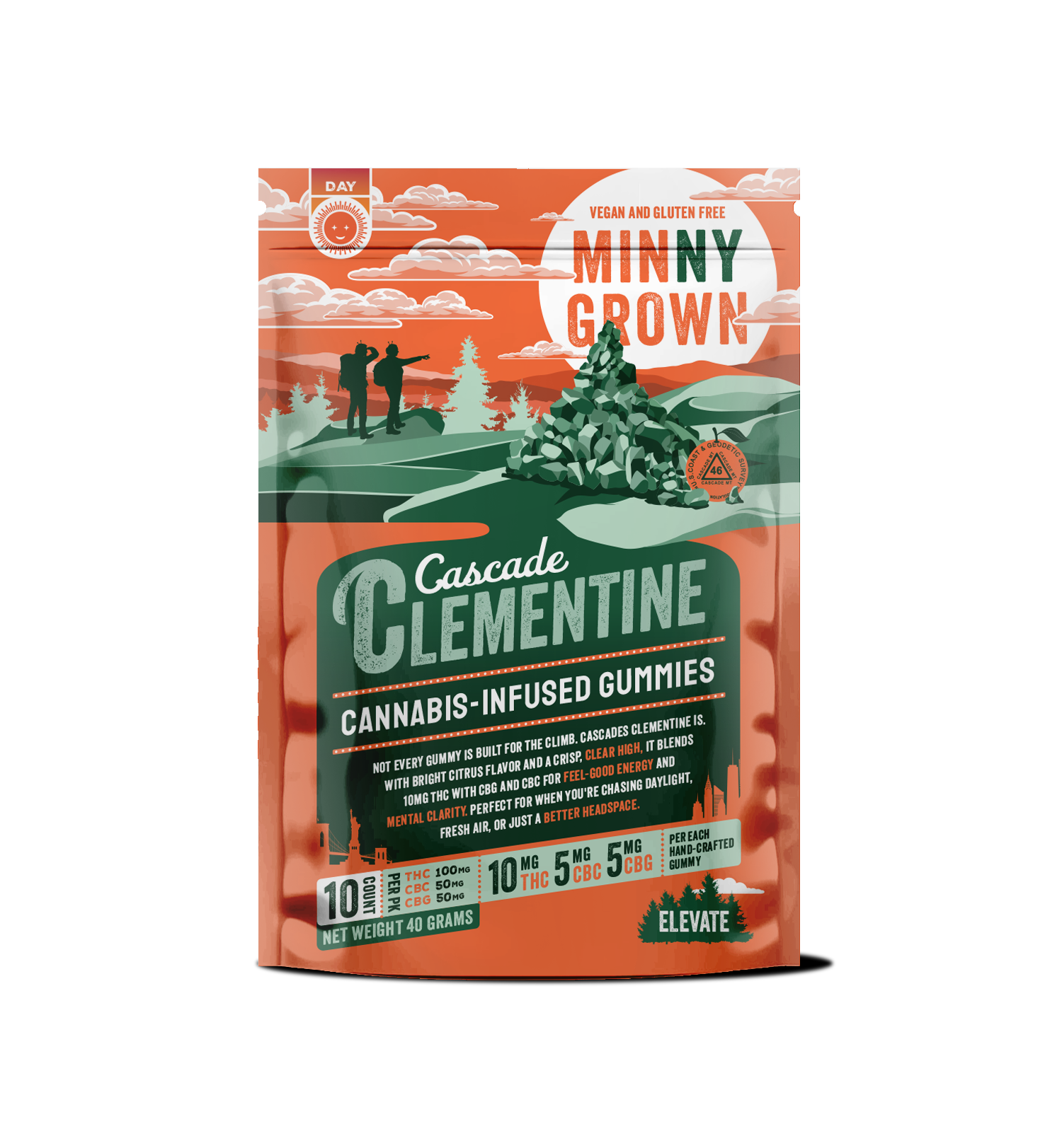 Minny Grown Gummies | Cascade CLEMENTINE | Elevate | 10 Pack