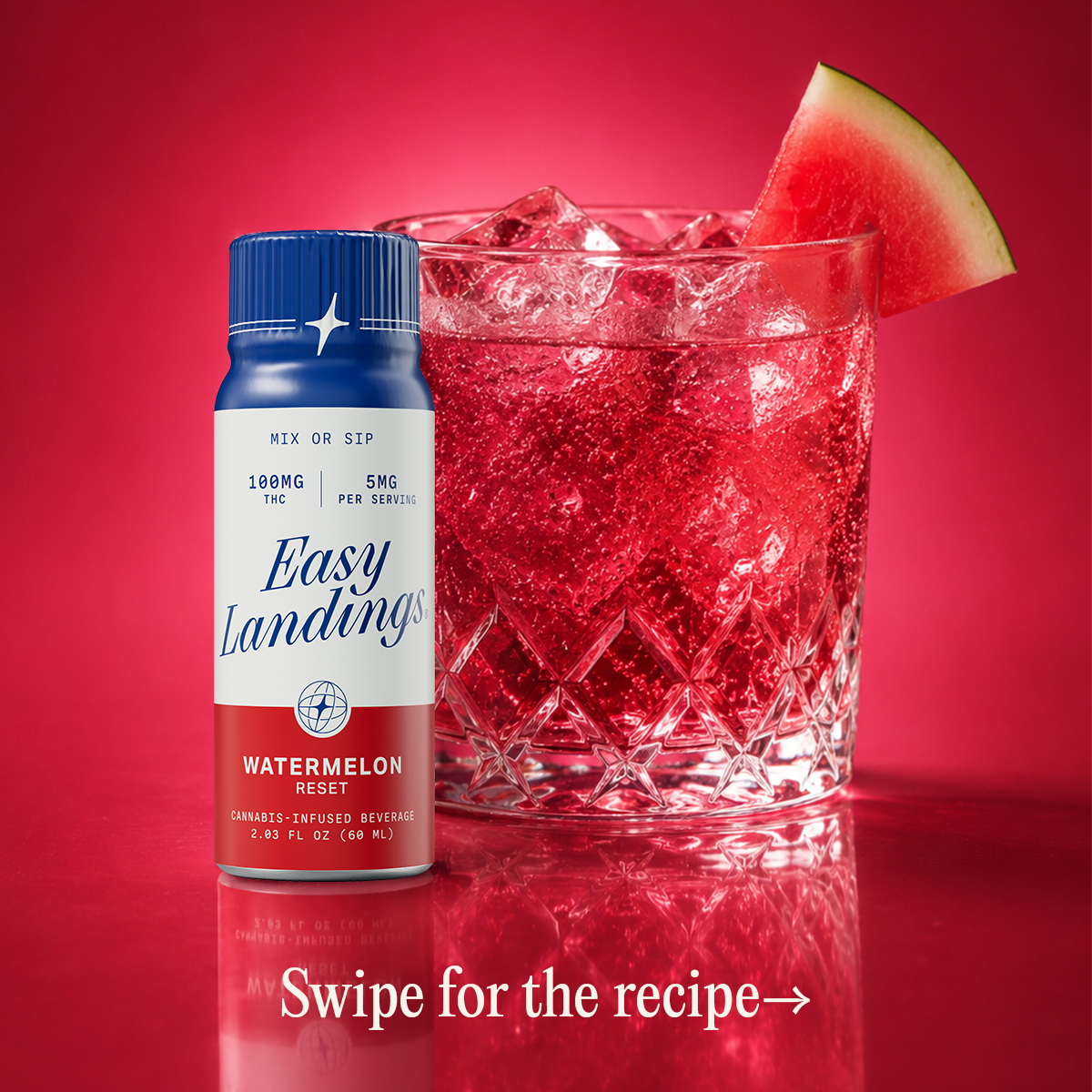 100mg/2oz - Infused Syrup - Watermelon - Easy Landings - REC