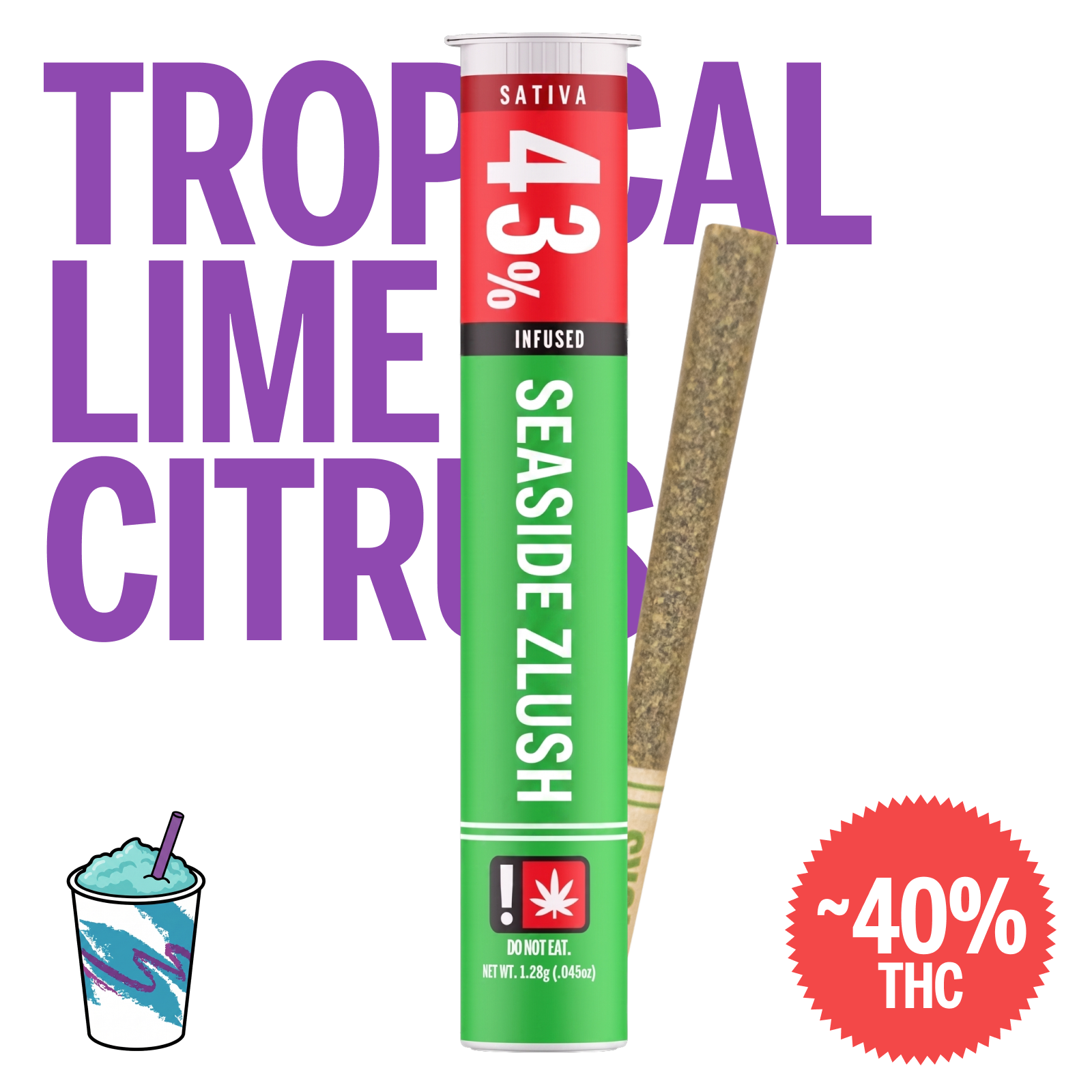 Seaside Zlush Sativa Infused Preroll [1G]