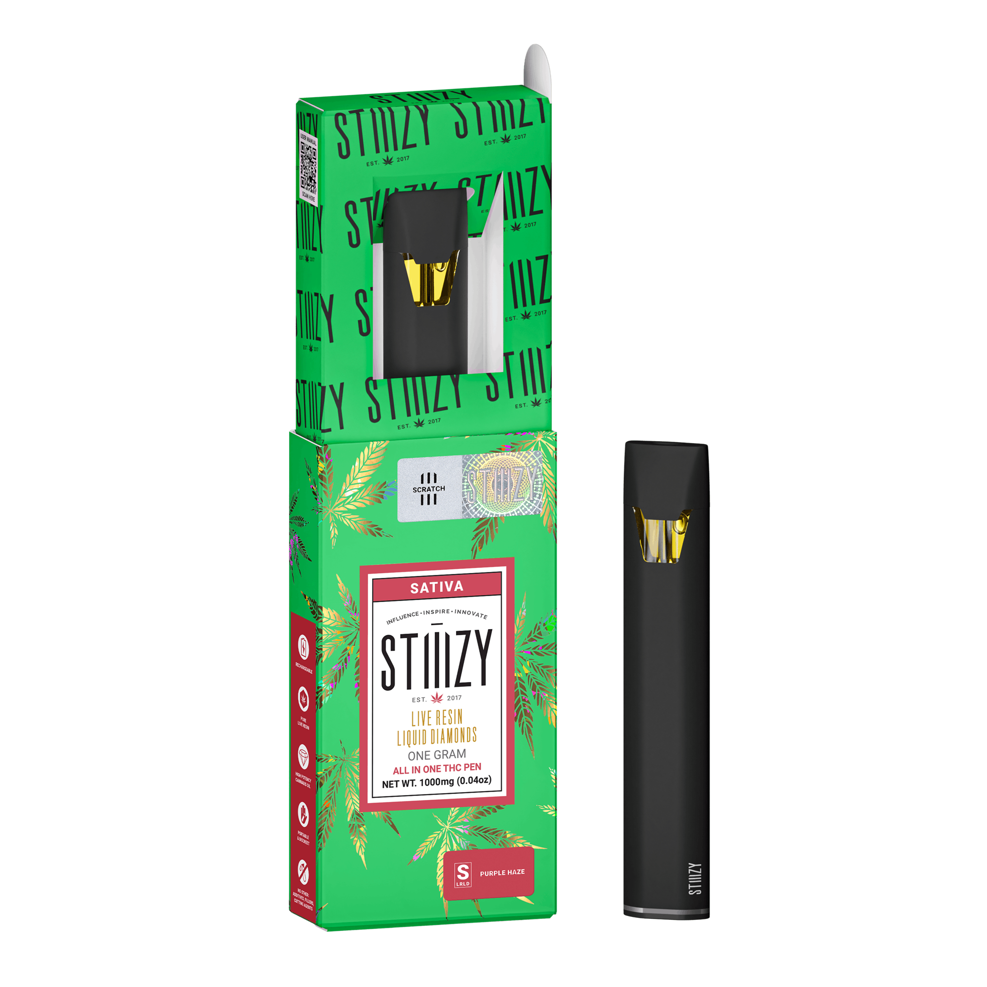 Stiiizy | Purple Haze | 1G Live Resin Liquid Diamonds All-In-One Disposable Vape