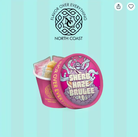 NorthCoast X FreakSho Tier 2 - Sherb Haze Brulee Fresh Press Rosin