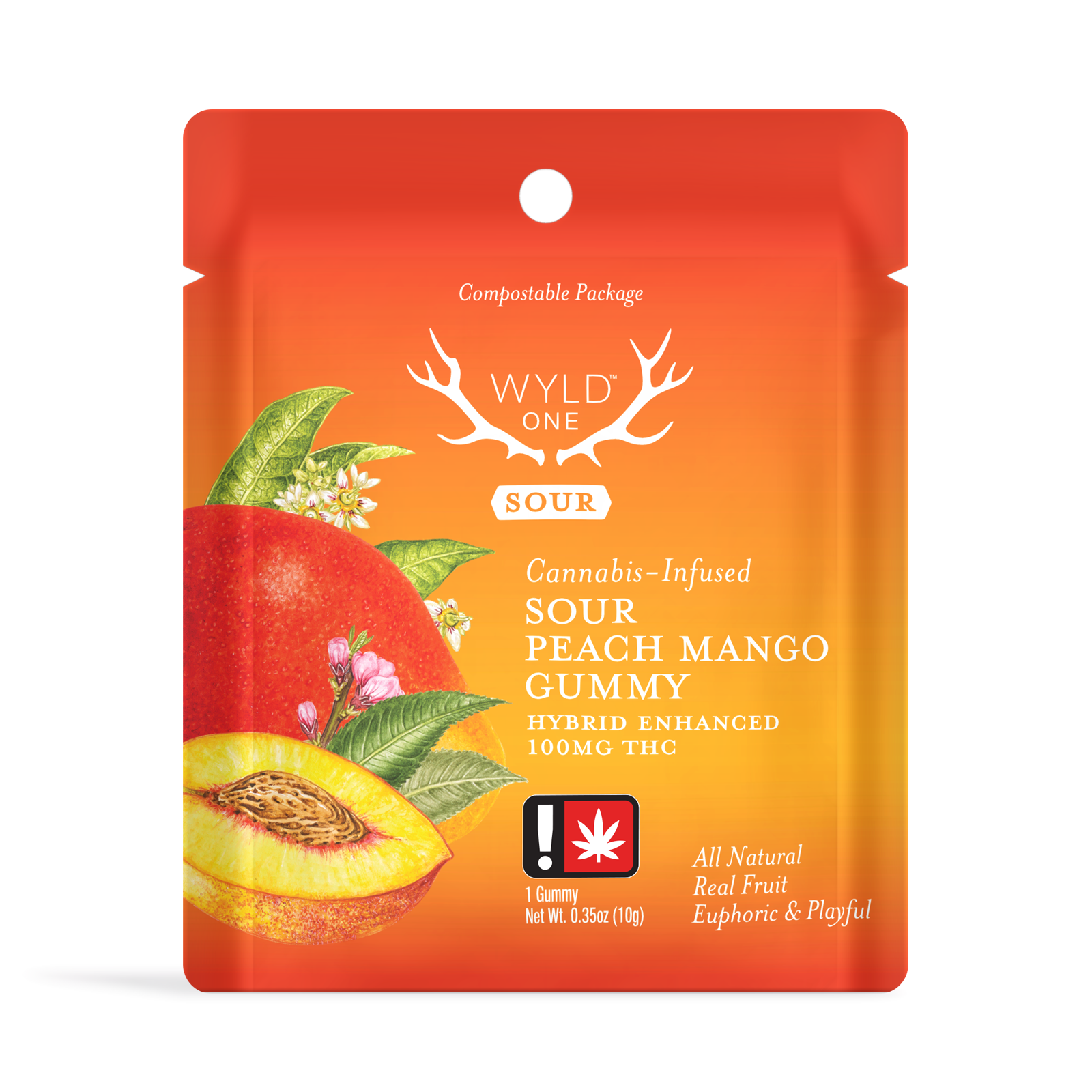 One | Sour Peach Mango Hybrid Enhanced Gummy | 100mg