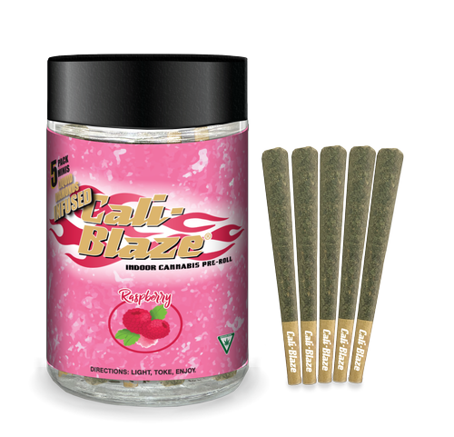 Cali Blaze - 5 Pack Infused Prerolls - Raspberry