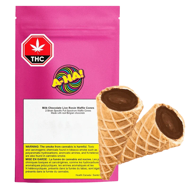 Aha Milk Chocolate Live Rosin Waffle Cones 2pk