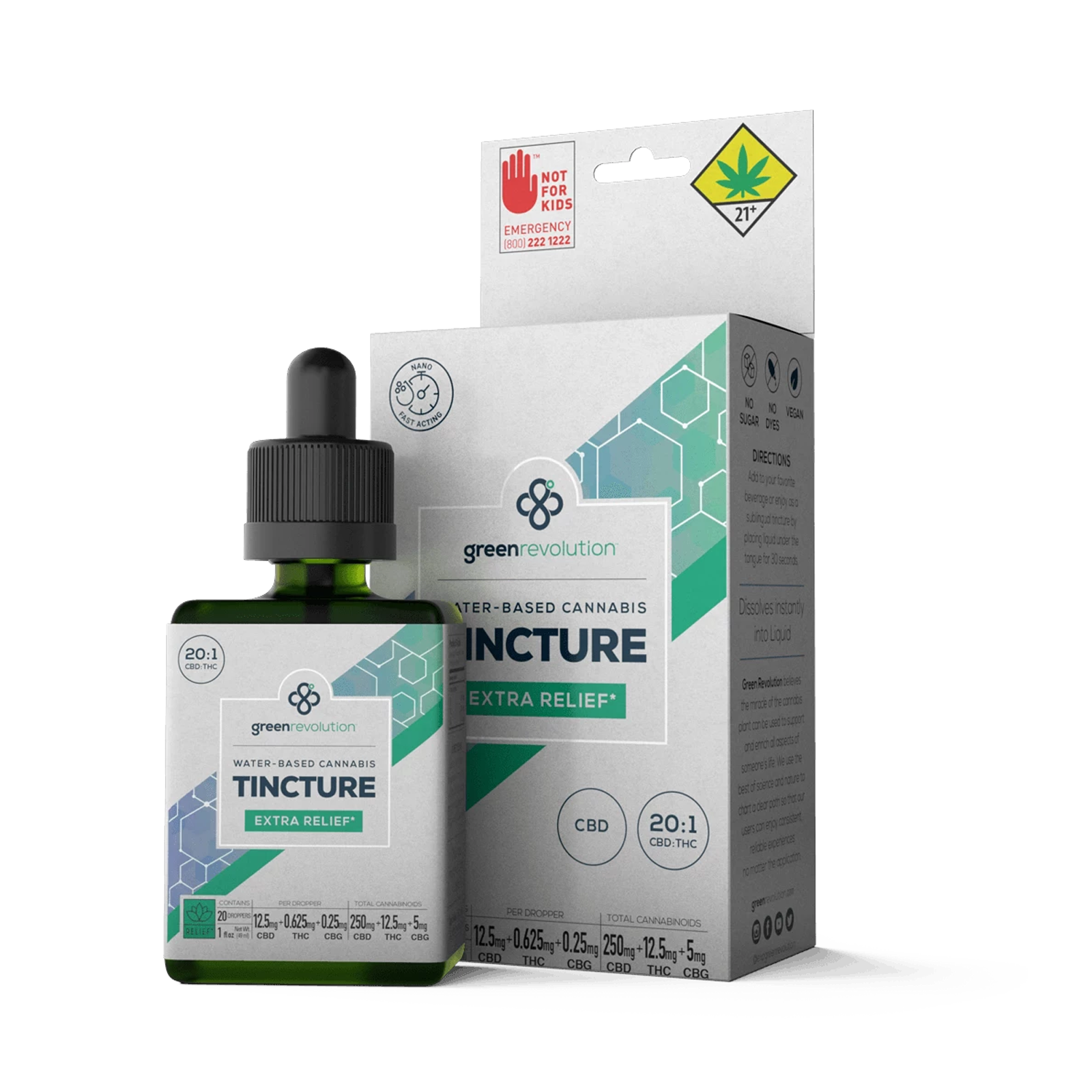 Extra Relief 250 CBD 20:1 Nano Tincture | 1oz