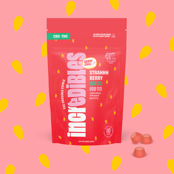 1:1 Strahhhberry + CBD | Gummies | 10 pack | 100mg THC / 100mg CBD