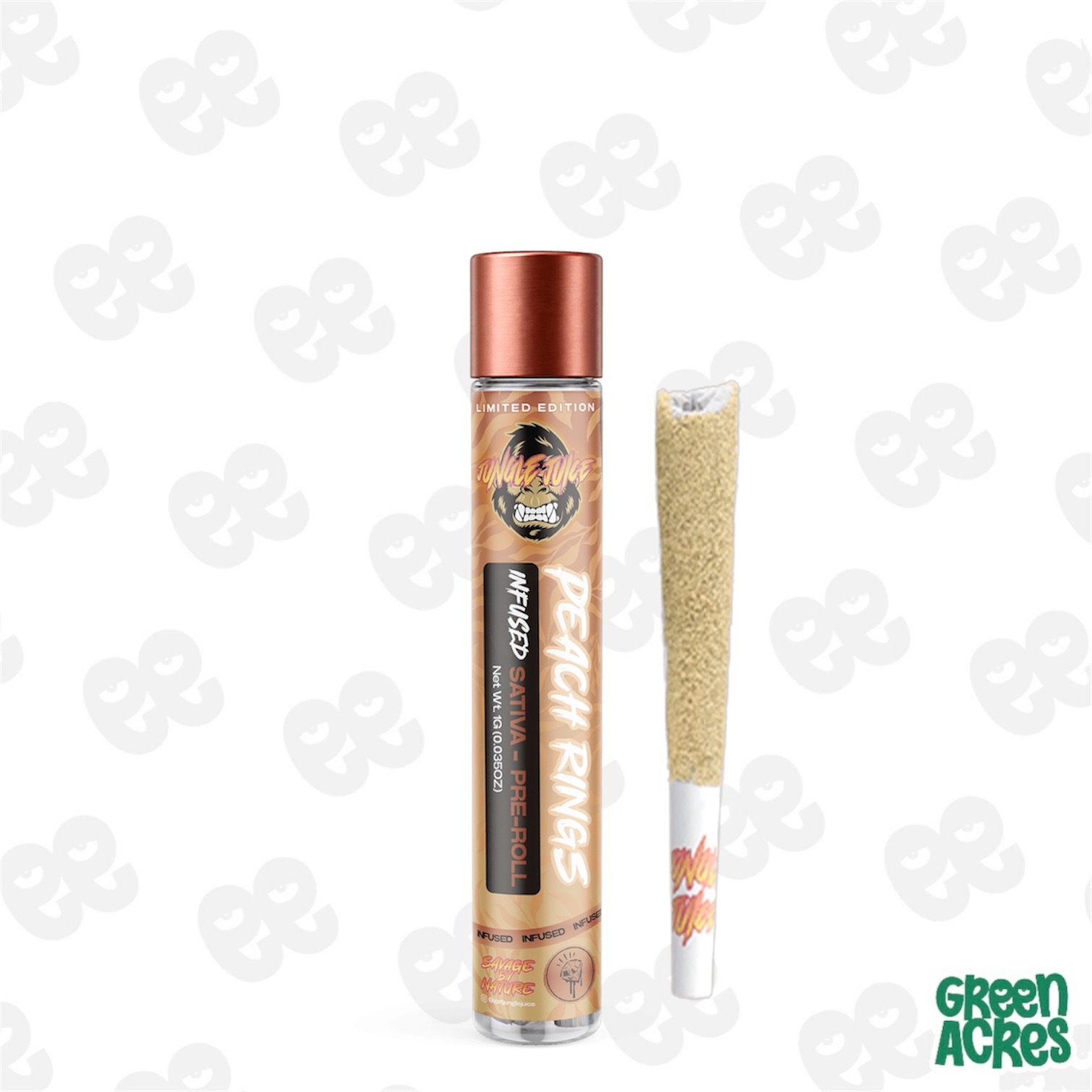 Jungle Juice: Peach Rings 1G Infused Tarantula Pre-Roll