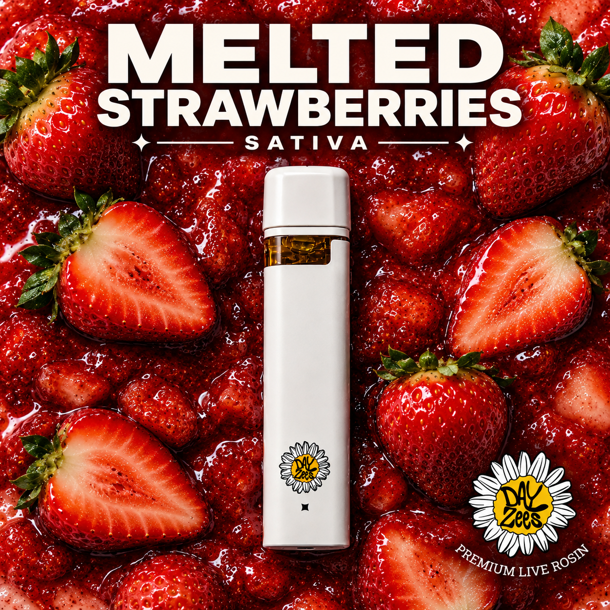 DAYZEES | MELTED STRAWBERRIES | LIVE ROSIN DISPOSABLE | 1G | SATIVA