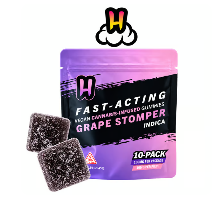 Ⓥ HELLAVATED Fast Acting Gummies 100mg: Grape Stomper 10pk