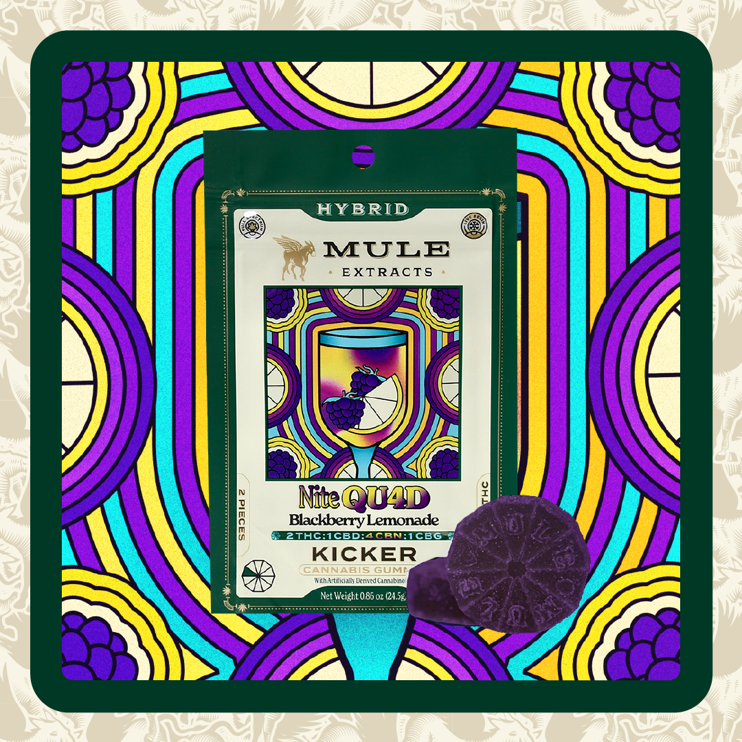 100mg - 2 Pack - Edibles - Blackberry Lemonade "Nite QU4D" 2:1:4:1 THC:CBD:CBN:CBG - Mule Extracts - REC