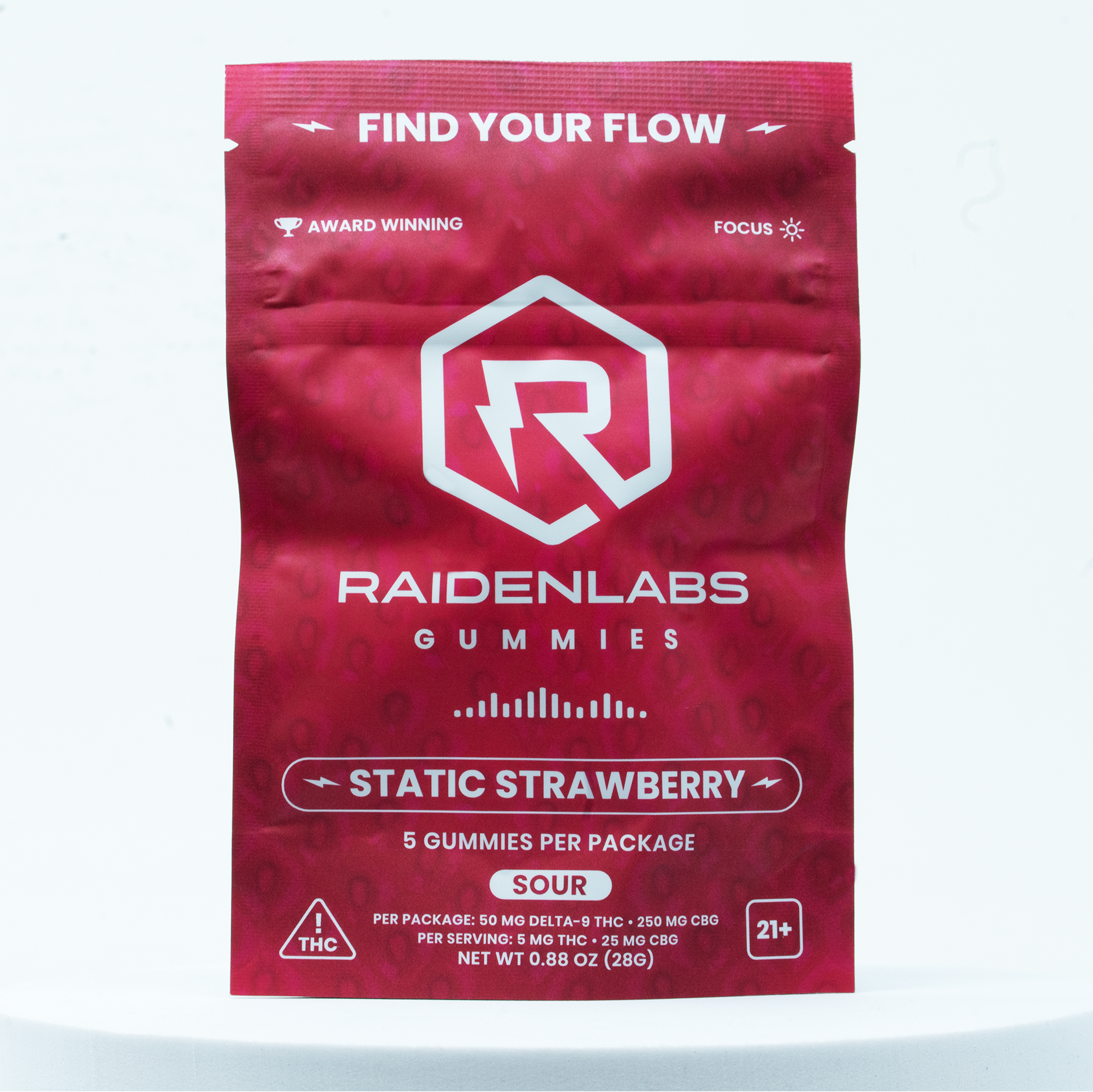 Focus Gummies - Static Strawberry - 50mg THC / 250mg CBG