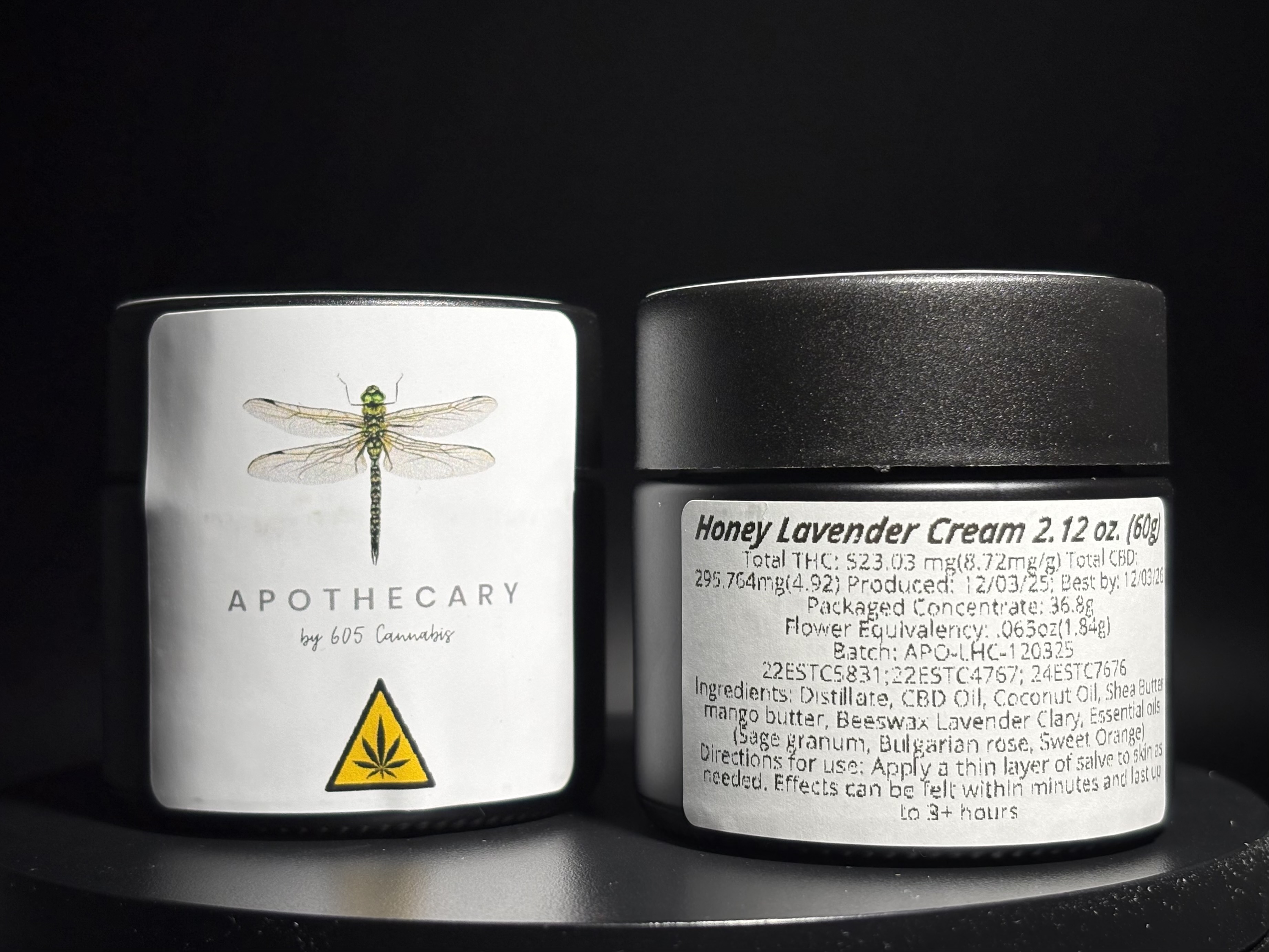 605 Cannabis - Topical - Honey Lavender Cream - 523.03 MG + 295.76 MG CBD - 2.12 oz