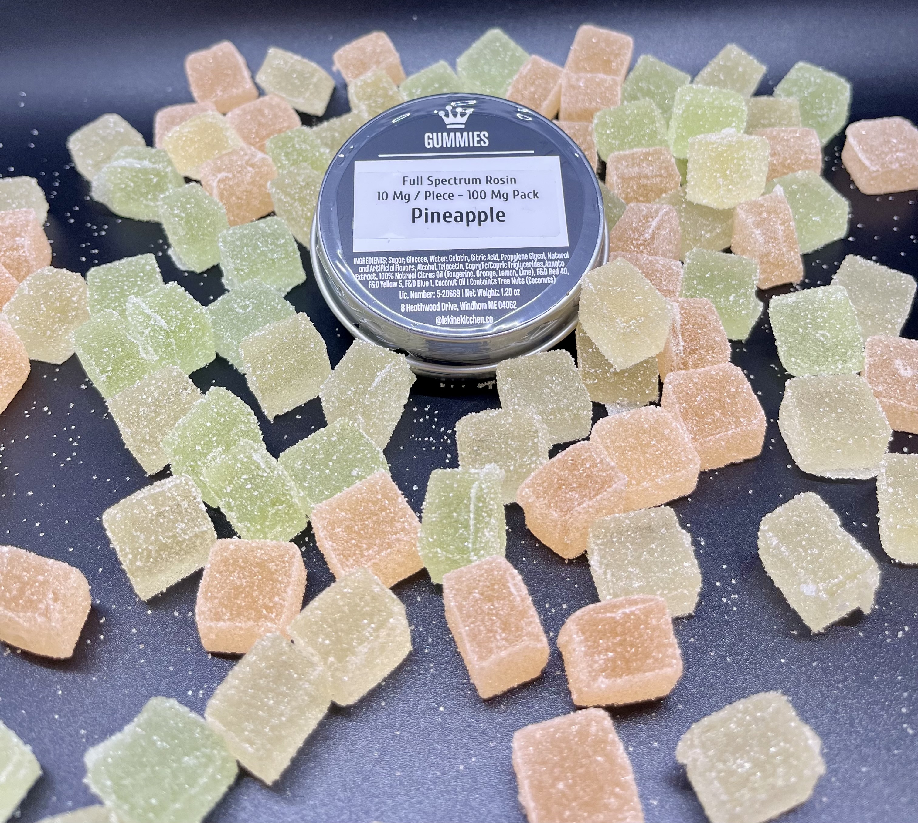 Undertow x Le Kine Kitchen: Pineapple 10mg/100mg Hash Rosin Gummies