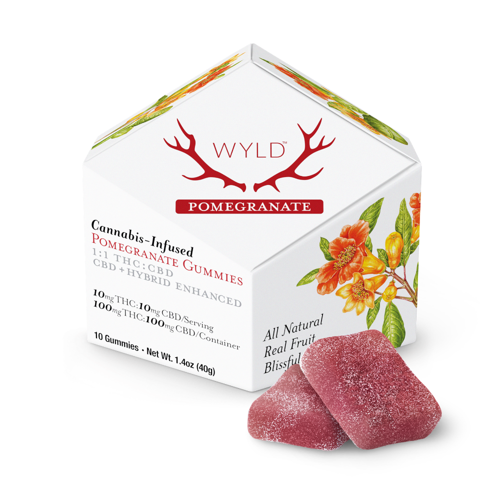 WYLD Pomegranate 1:1 THC:CBD Gummies