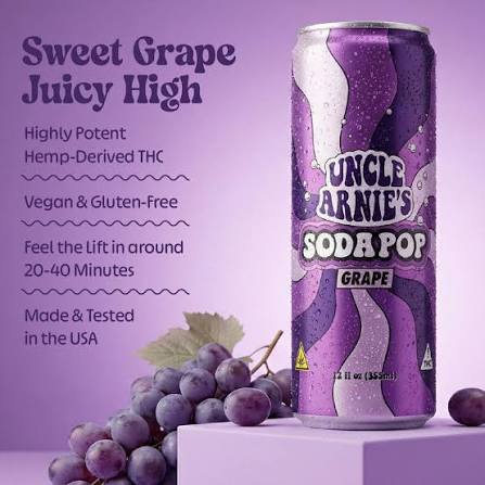 UNCLE ARNIE'S | 100MG THC SODA | GRAPE