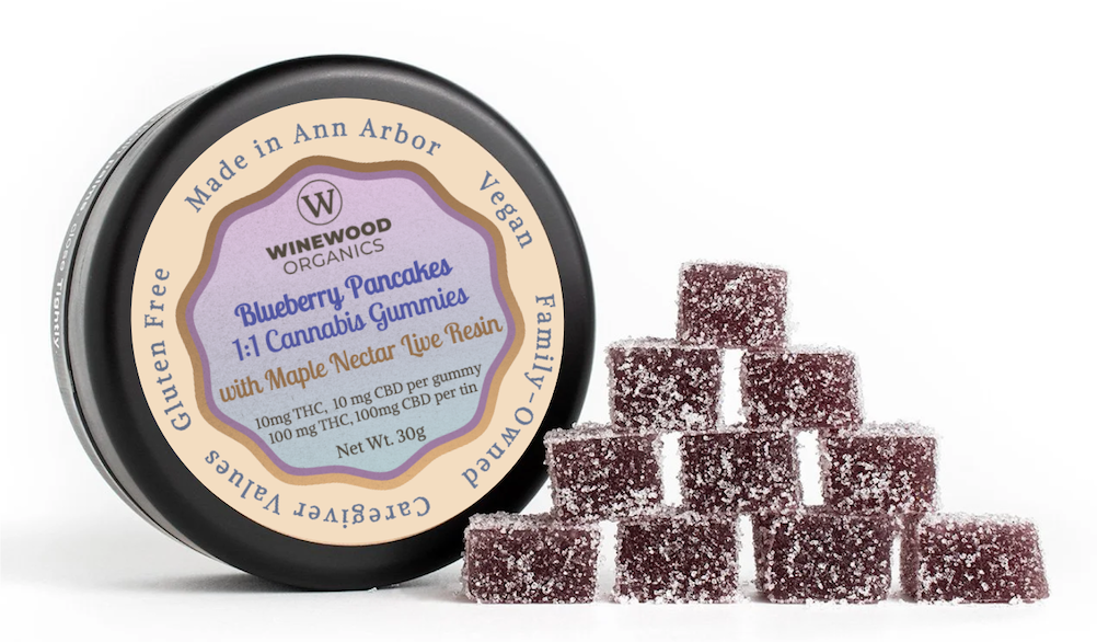 Live Resin Gummies | Blueberry Pancakes 1:1 | 100mg (10mg THC:10mg CBD each)