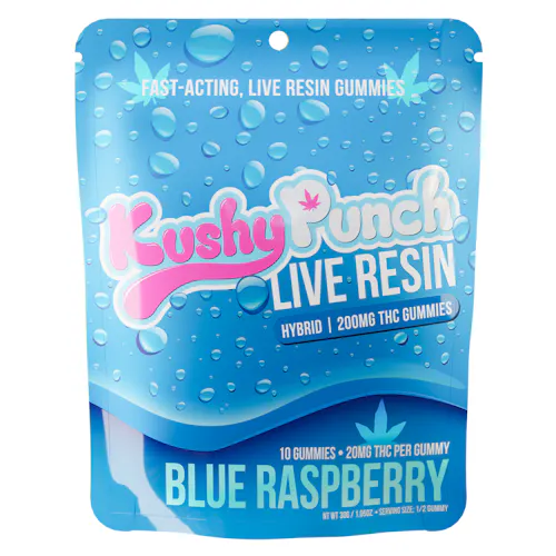 Kushy Punch | 200mg Live Resin Gummies | Blue Raspberry