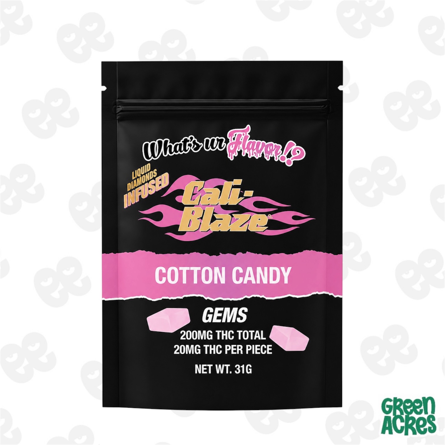 Cali Blaze: Cotton Candy 200MG Gem Gummies