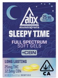 ABX Sleepy Time Solventless + CBN Soft Gels 25mgTHC 12.5mgCBN 10Pk