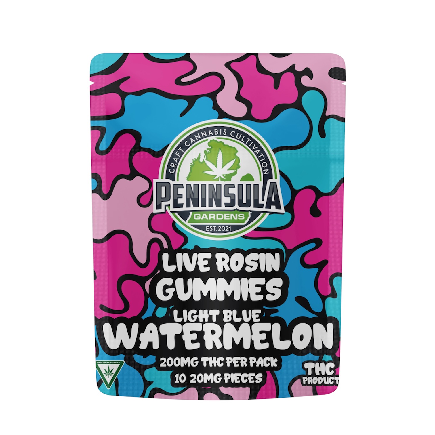 Peninsula Gardens: Watermelon Live Rosin 200MG Gummies