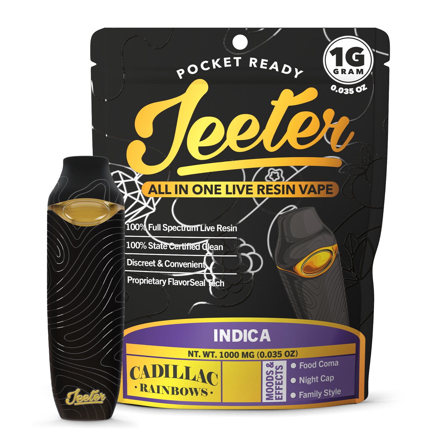 Jeeter Live Resin Disposable Vape | Cadillac Rainbows