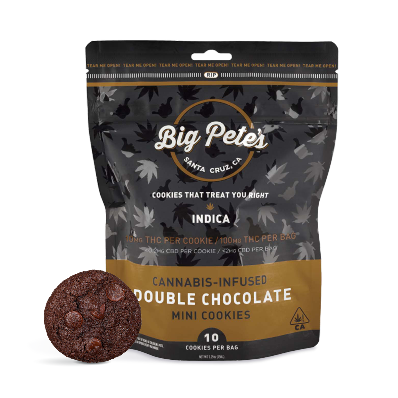 Big Pete's Treats — Big Pete's: Double Chocolate- Indica Cookies 10-Pack (100mg) - .1g