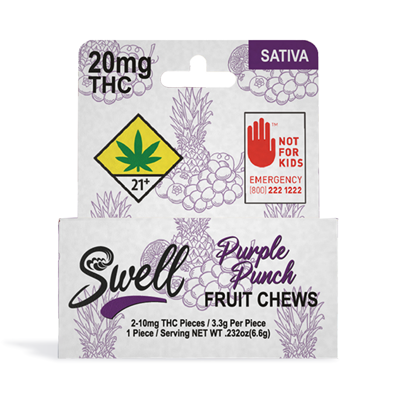 Swell Purple Punch Sativa Fruit Chews Single