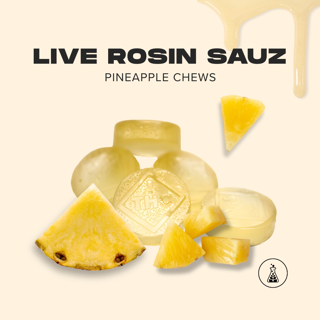 Live Rosin Sauz Pineapple Chews 100mg 10pk