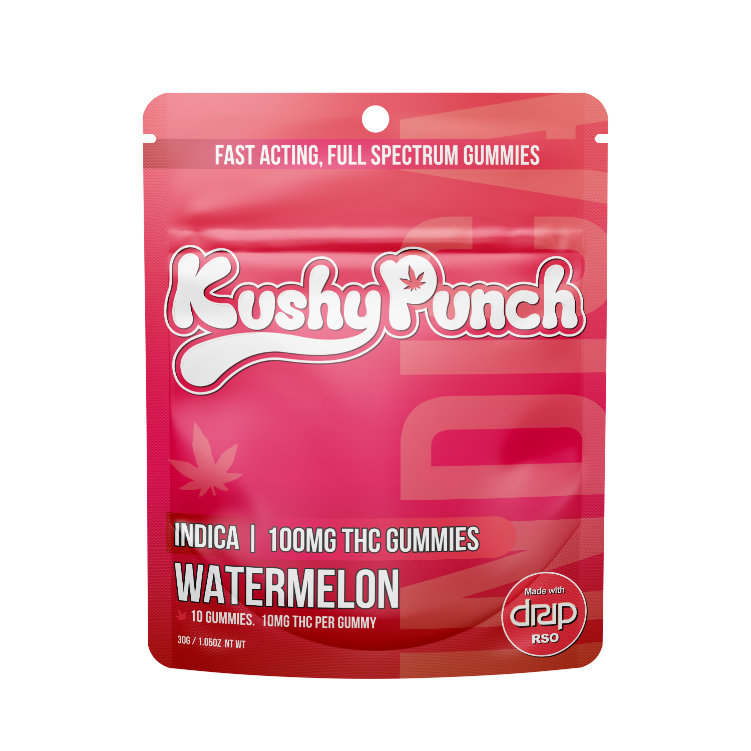 Kushy Punch Watermelon Gummies 100mg (Indica)