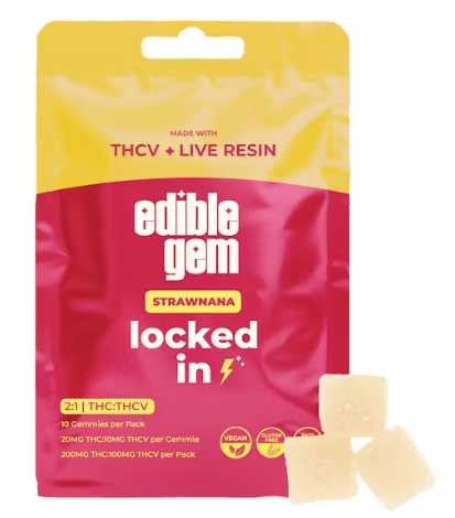 Edible Gem - Strawnana 2:1 THC/CBG - 200mg Live Resin Gummy