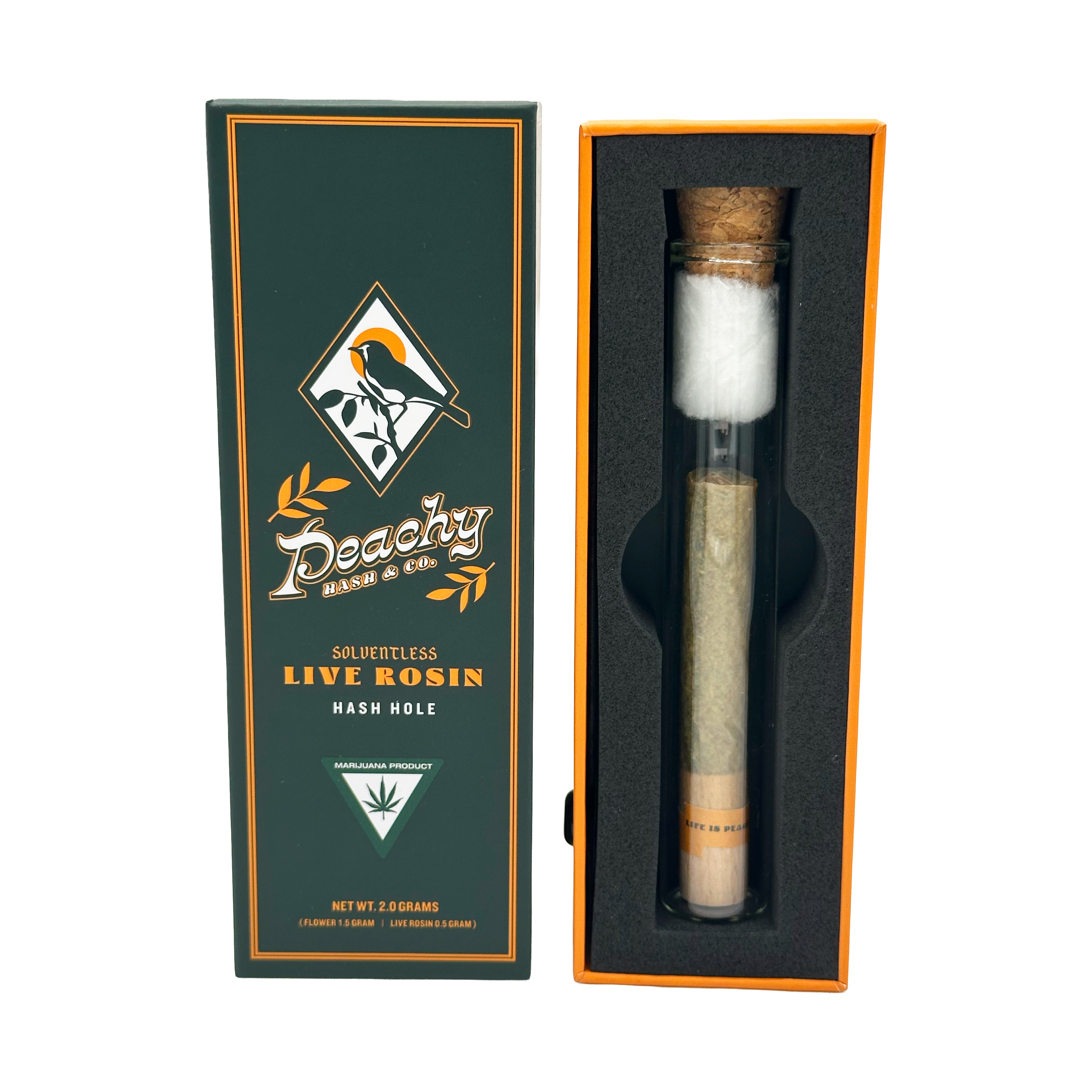 Peachy | 2g Single Source Hand Roled Hash Hole | Flamberry x OG Pie