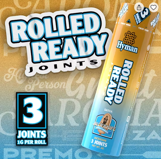 Pre-Roll Pack | Rolled n' Ready | Jackknife | 3 x 1g | Hyman