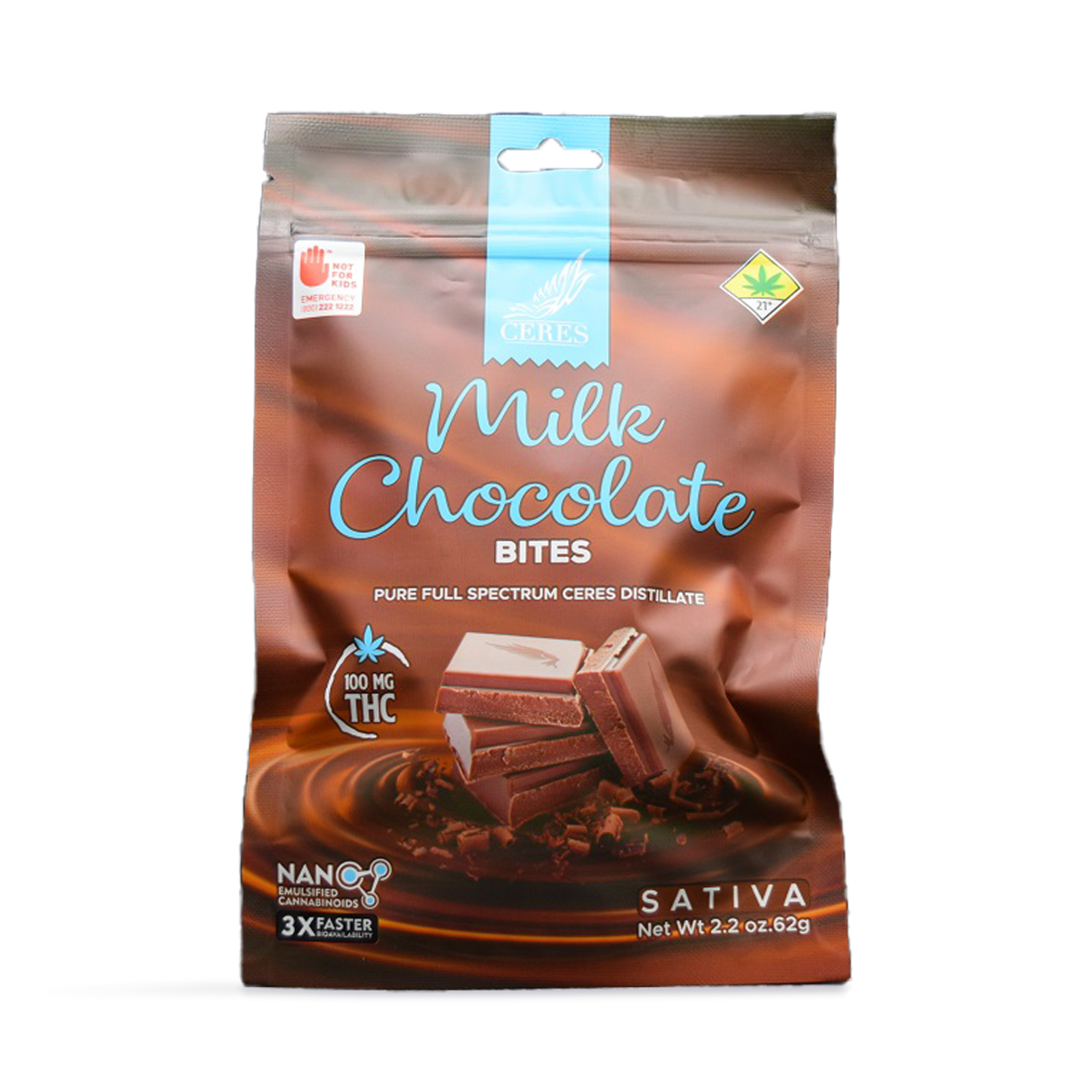 Milk Chocolate Sativa Bites 10-Pack | 100mg
