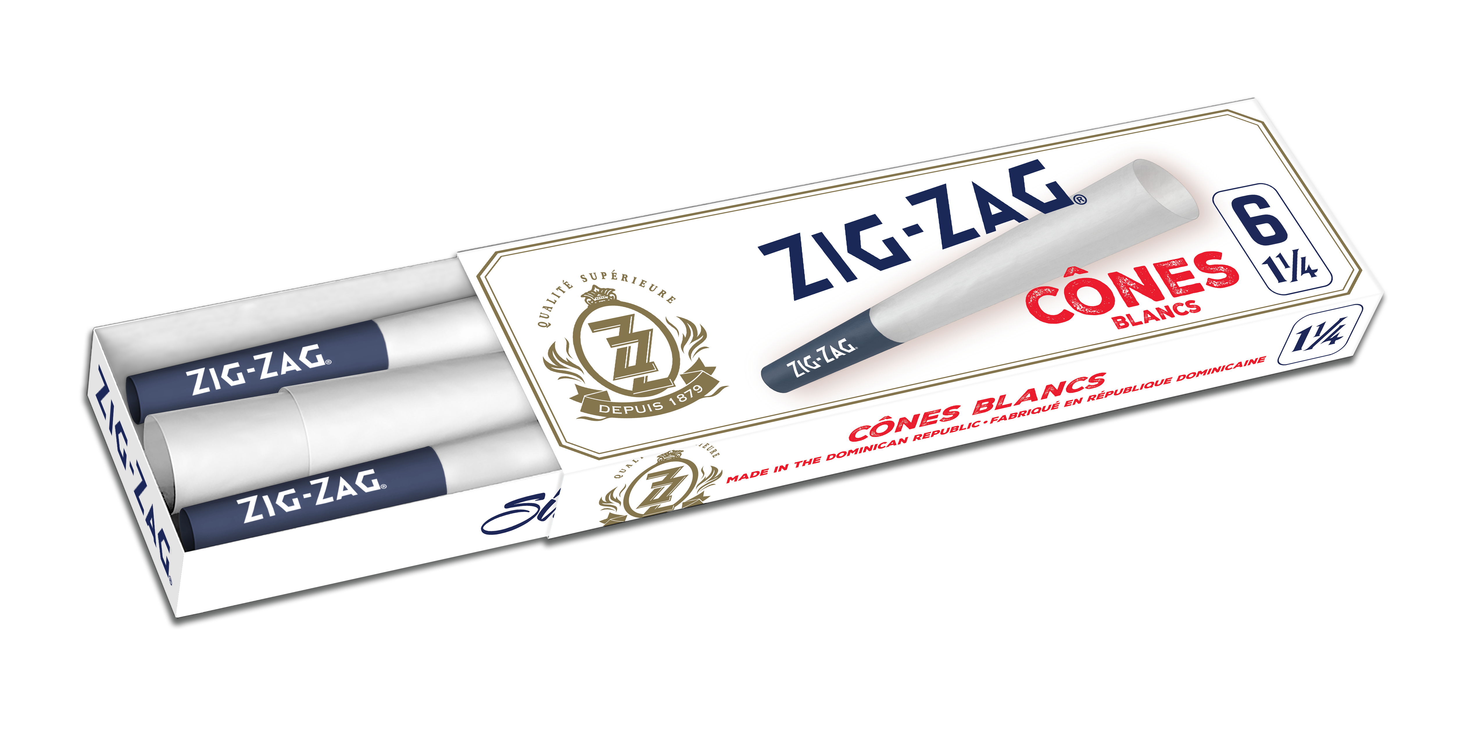 Zig-Zag - Cones - 11/4" - 6pk - White