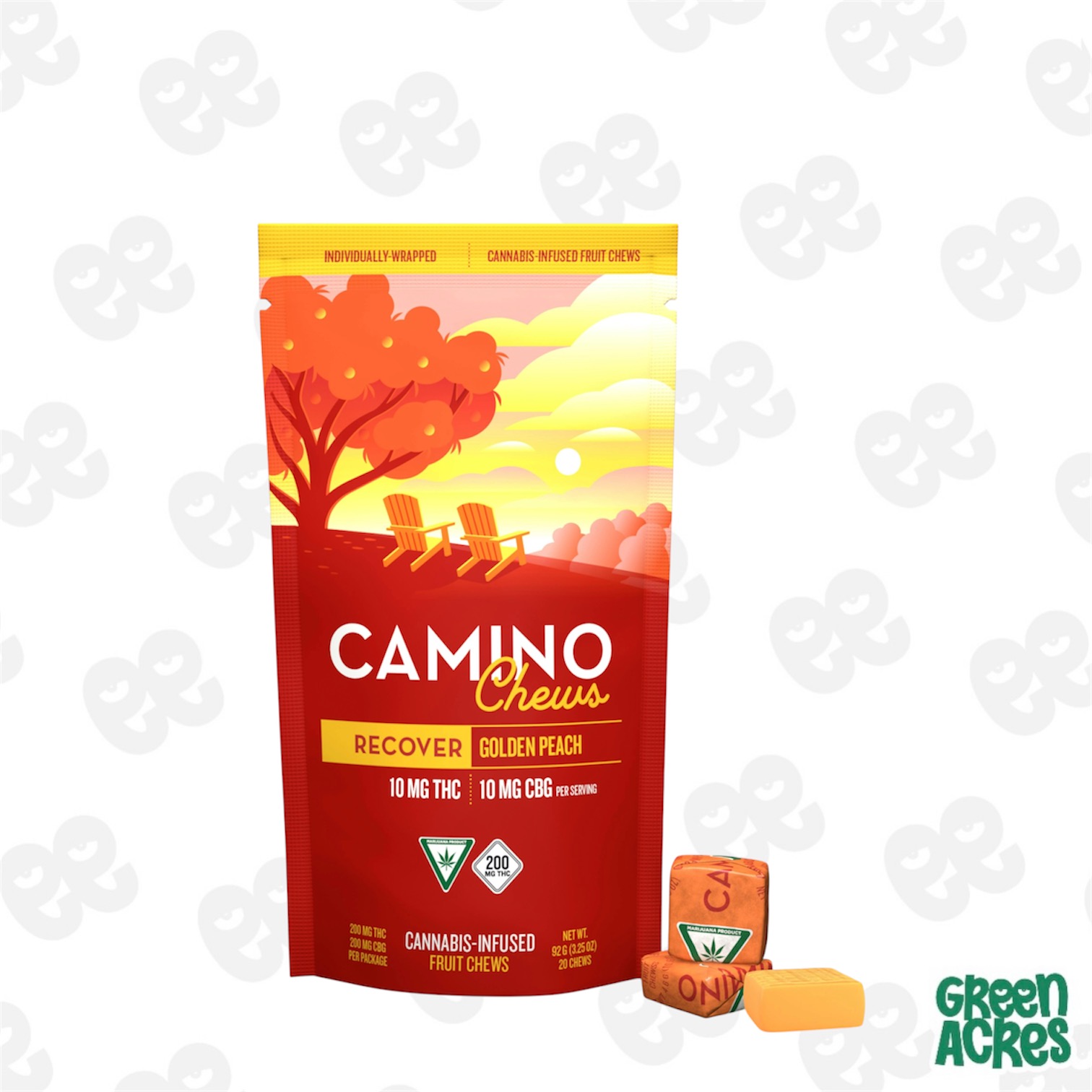 Camino: Golden Peach Chews 200MG 10:10
