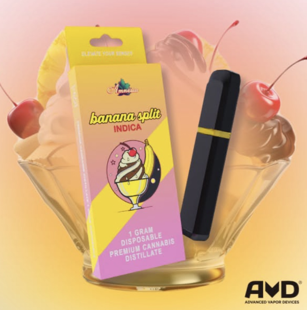 Amnesia: Banana Split 1g Vape Disposable | Green Acres