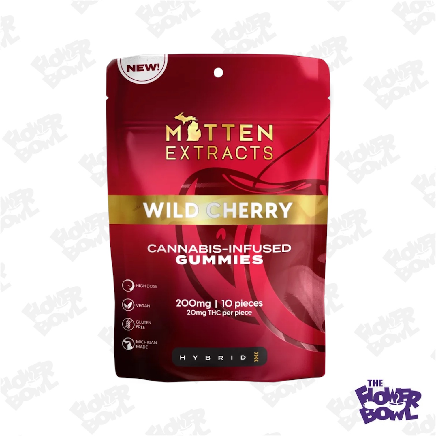 Mitten Extracts: Wild Cherry 200mg Gummies (H)