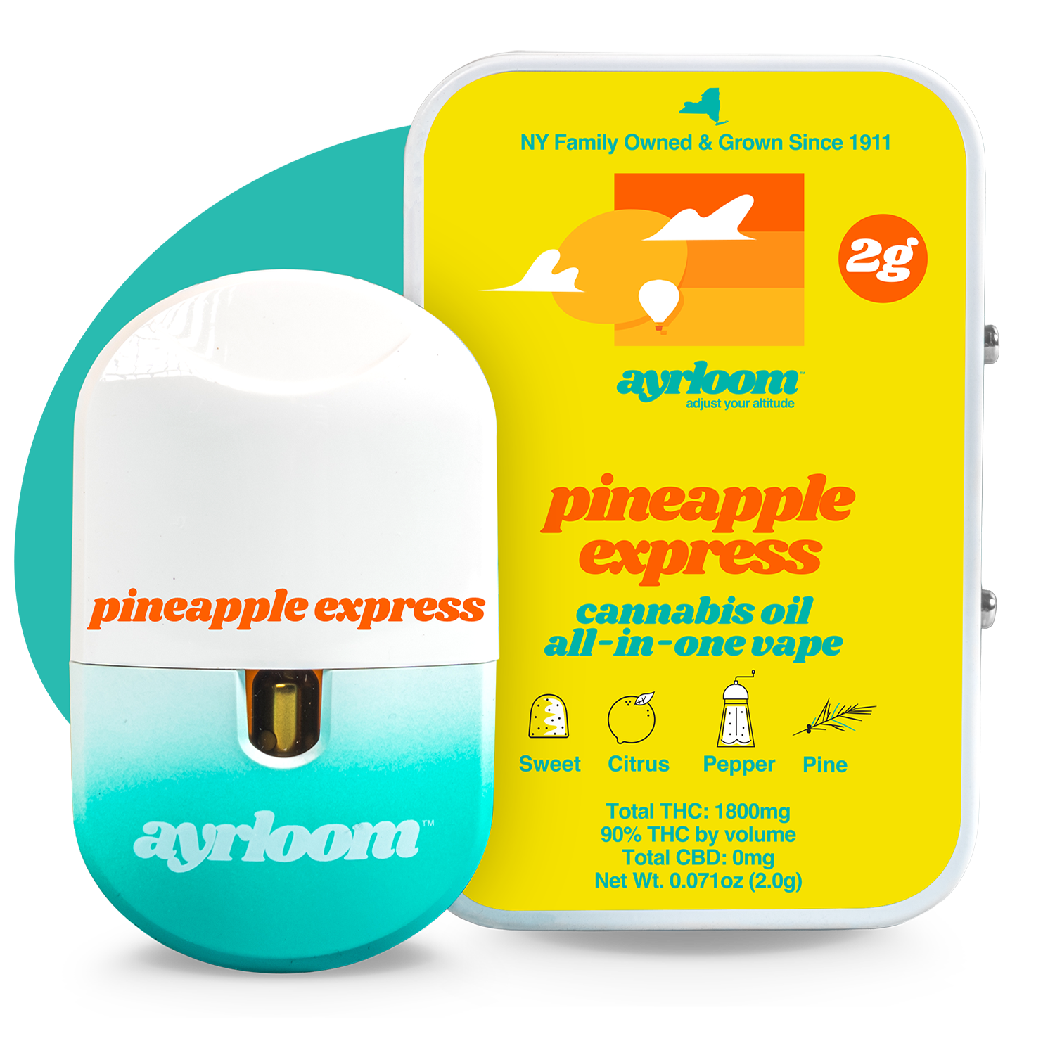 Ayrloom | Pineapple Express | AIO | 2g by ayrloom - vapes cannabis product