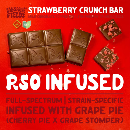 Wellspring Fields | Strawberry Crunch Bar 10PC 100mg