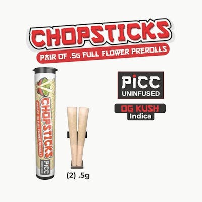 PICC | CHOPSTICKS -  OG Kush - Indica Uninfused Pre Roll 2pk 1g
