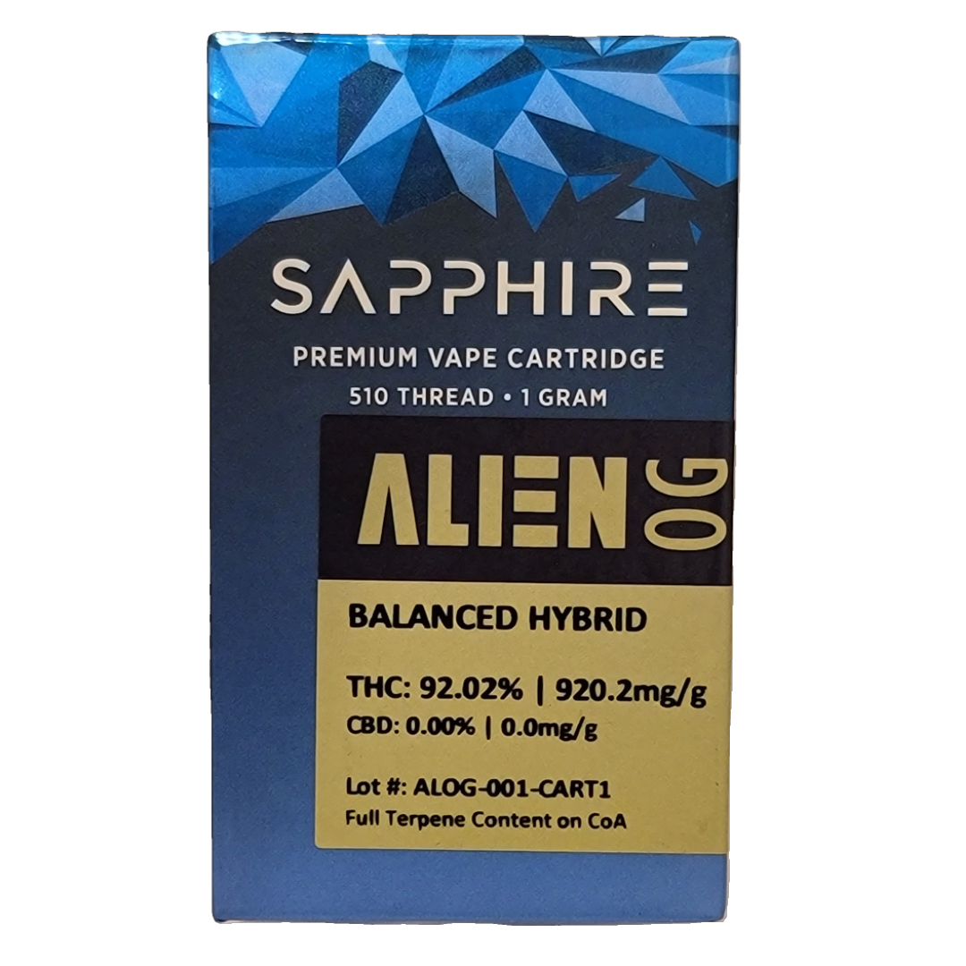 Sapphire | 1g vape cart | Alien OG | Hybrid