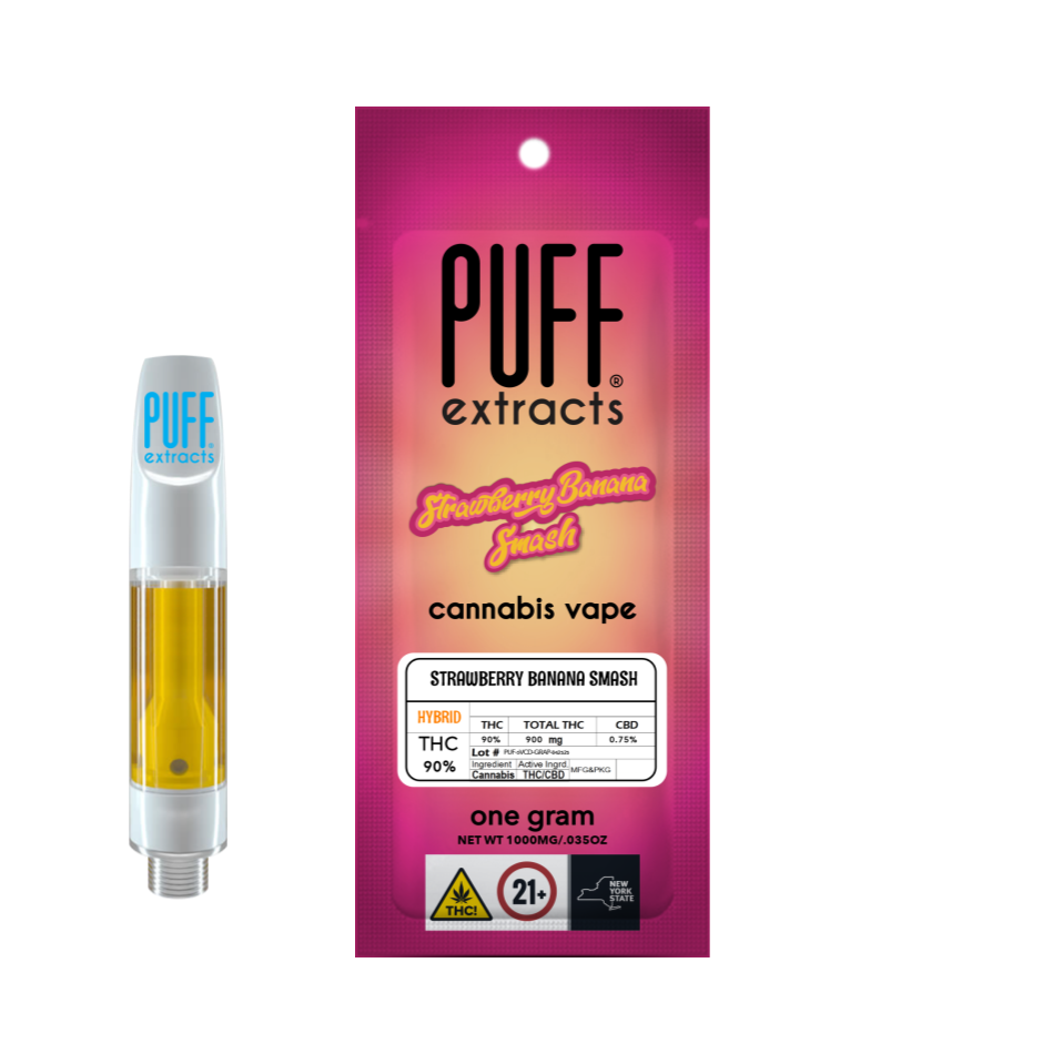 Puff Extracts | Vape | 510 | Strawberry Banana Smash | Hybrid | THC 92.47%