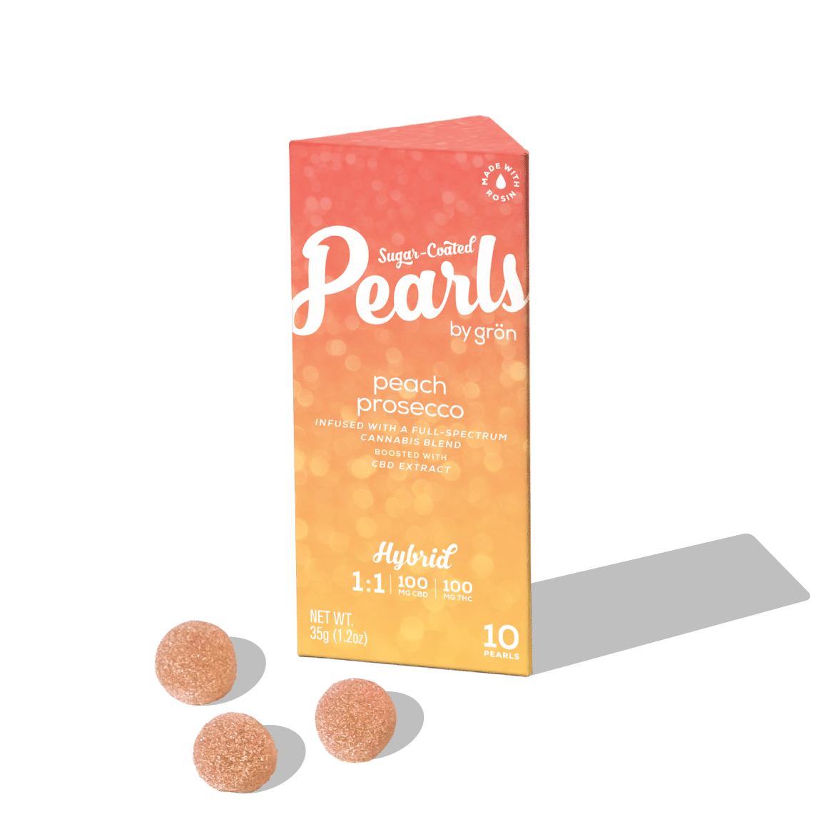 Peach Prosecco | THC:CBD Pearl Gummies | 10pk | 100mg