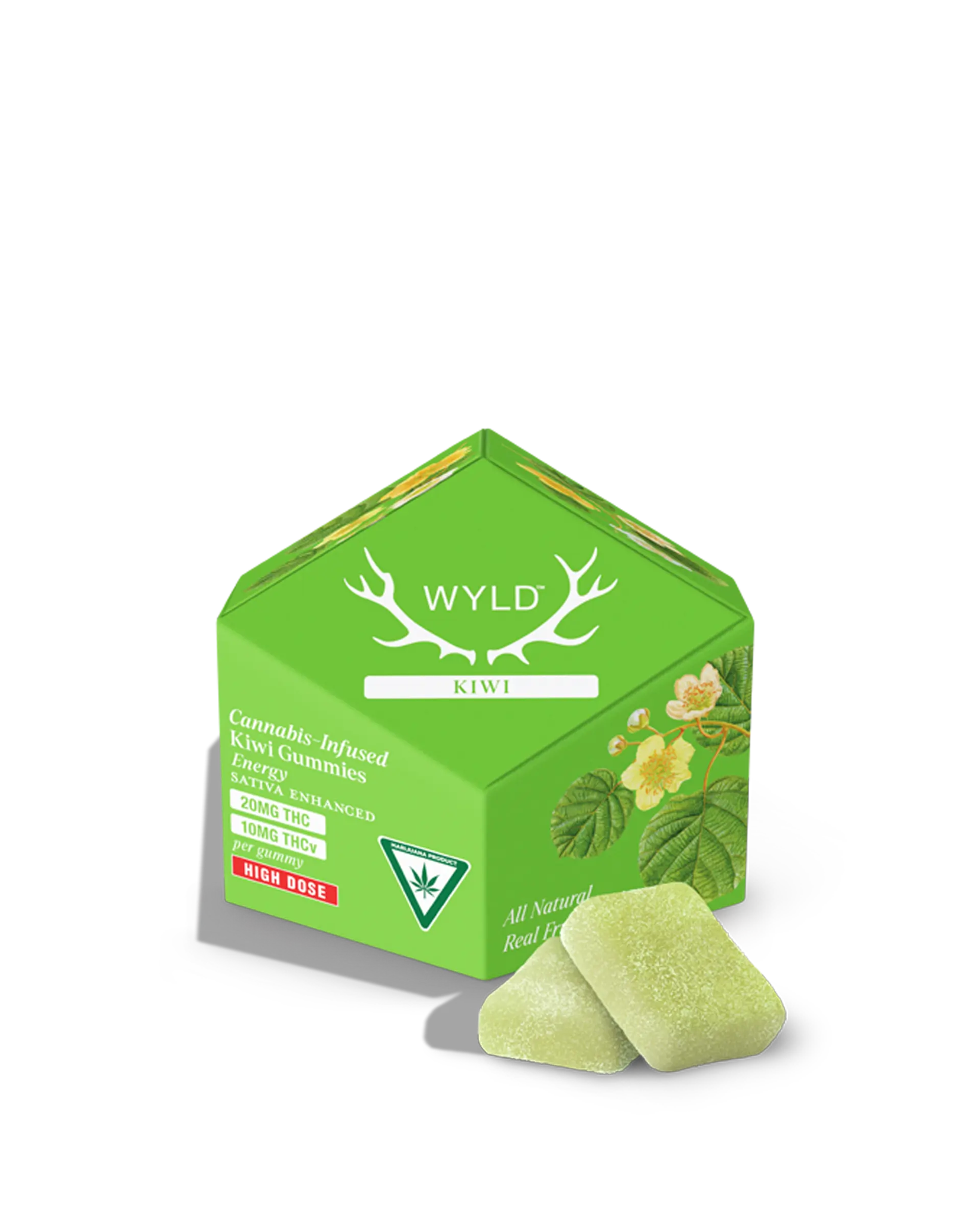 Wyld | Kiwi | 2:1 THC/THCv | 200mg : 100mg | Gummies
