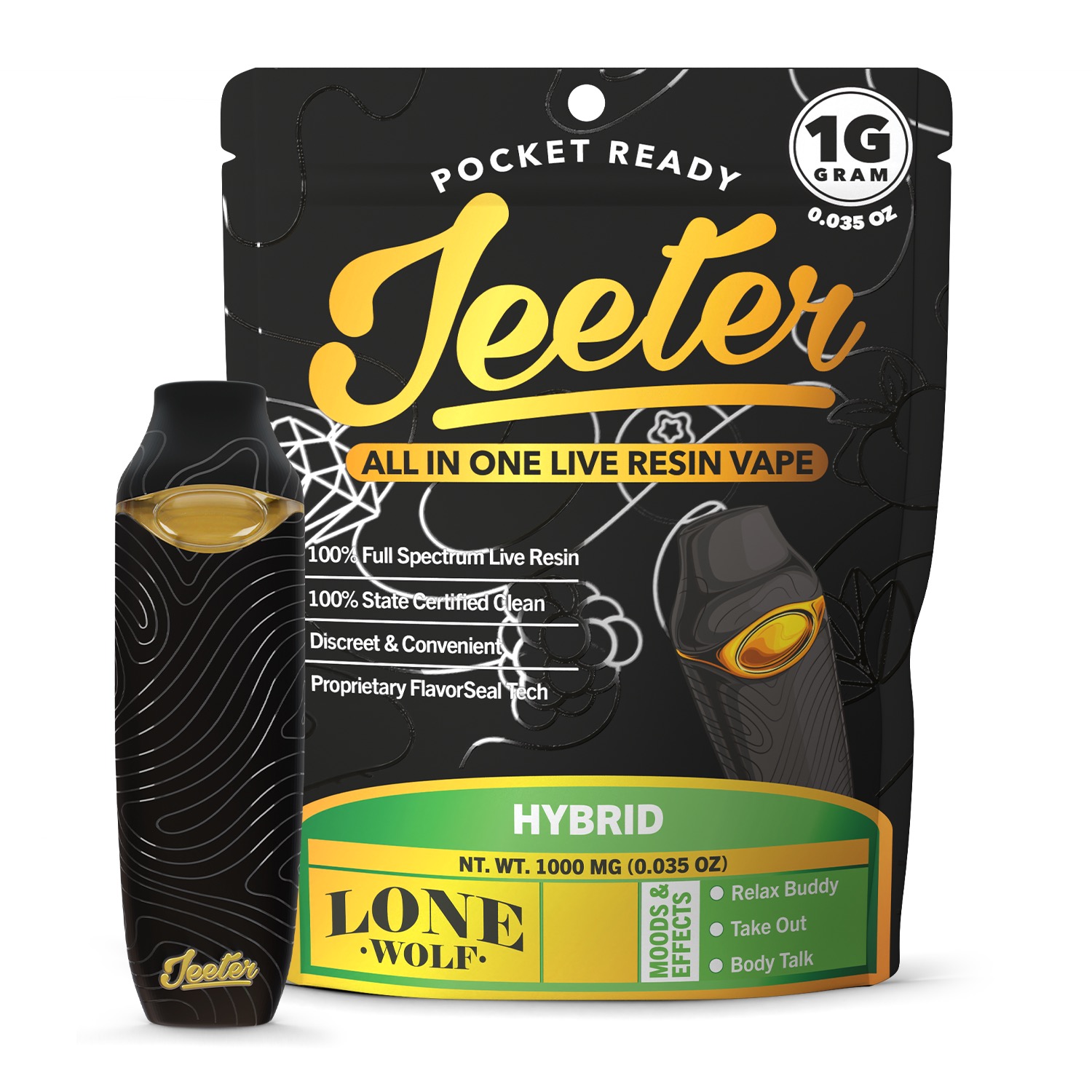 Jeeter Live Resin Disposable Vape | Lone Wolf